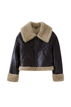 Faux Leather Jacket Pocket