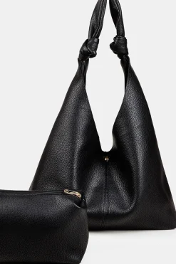 Faux Leather Knot Shoulder Bag