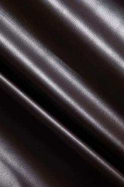 Faux Leather Low Back Slit Midi Dress