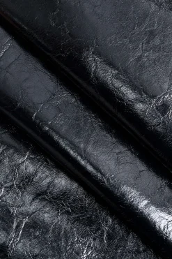 Faux Leather Metallic Patchwork Mini Skirt