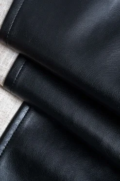 Faux Leather Metallic Patchwork Trousers