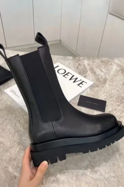 Faux Leather Patchwork Ankle Boots