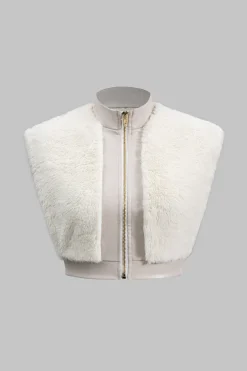 Faux Leather Patchwork Fur Skirt Set