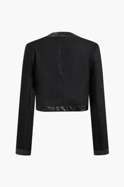 Faux Leather Patchwork Jacket
