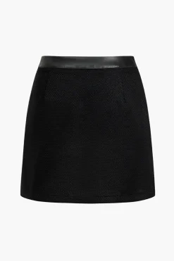 Faux Leather Patchwork Skirt