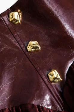 Faux Leather Patchwork Skirt
