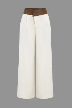 Faux Leather Patchwork Trousers
