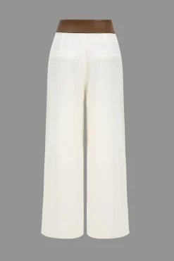 Faux Leather Patchwork Trousers