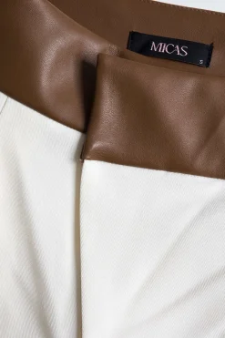 Faux Leather Patchwork Trousers
