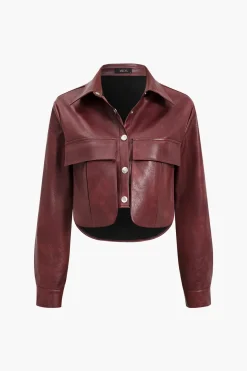 Faux Leather Pocket Jacket