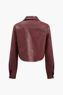 Faux Leather Pocket Jacket