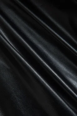 Faux Leather Pocket Wide Leg Trousers