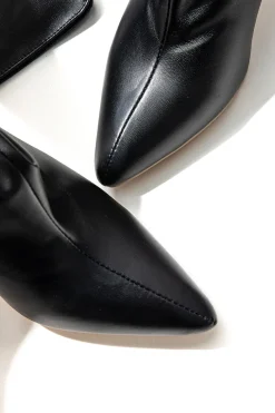 Faux Leather Pointed Toe Over The Knee Boots