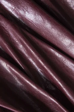 Faux Leather Ruched Detail Skirt