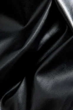 Faux Leather Ruched Skirt