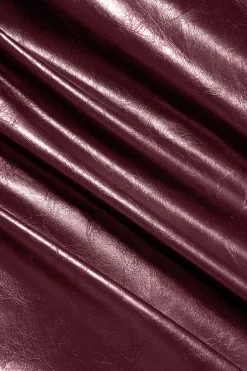 Faux Leather Ruched Skirt