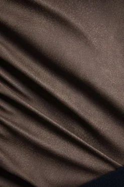 Faux Leather Ruffle Tie-Up Patchwork Skirt