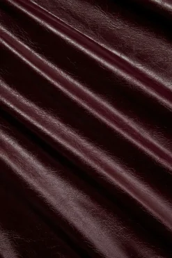 Faux Leather Side Slit Skirt
