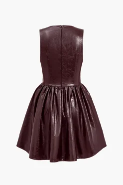 Faux Leather Sleeveless Mini Dress