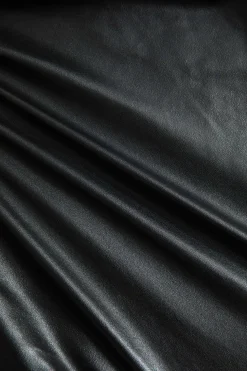 Faux Leather Zipper Detail Contrast Binding Jacket