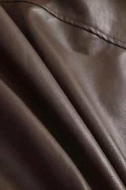 Faux Leather Zipper Detail Pocket Vest