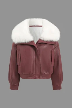 Faux Leather Zipper Jacket