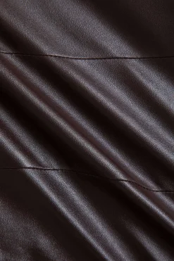 Faux Leather Zipper Skort