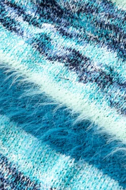 Feather Detail Stripe Cami Knit Midi Dress