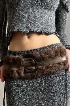 Feather Leather Patchwork Waist Corset