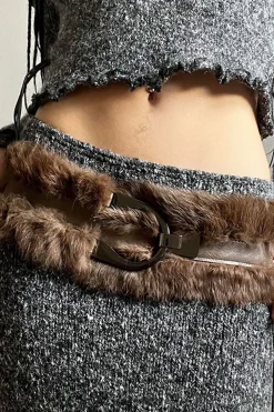 Feather Leather Patchwork Waist Corset