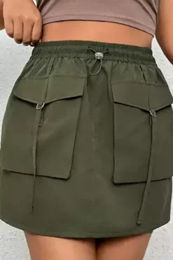 Flap Pocket Cargo Mini Skirt