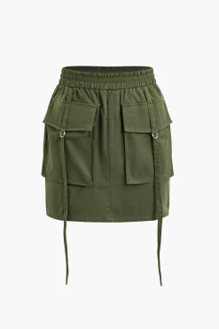 Flap Pocket Cargo Mini Skirt