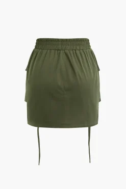 Flap Pocket Cargo Mini Skirt