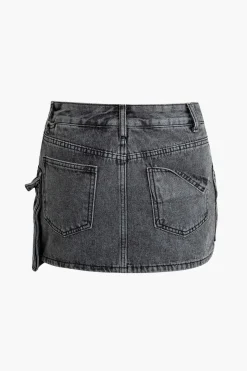 Flap Pocket Denim Skirt