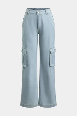 Flap Pocket Straight Leg Jeans