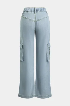 Flap Pocket Straight Leg Jeans