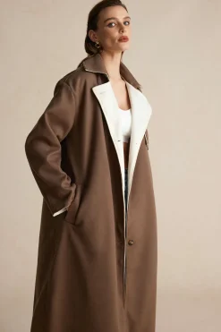 Fleece Button Patchwork Coat