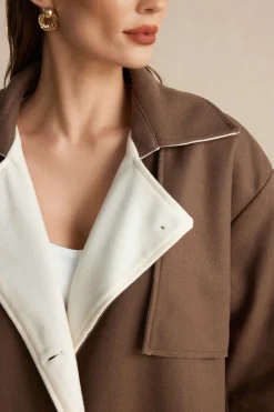 Fleece Button Patchwork Coat