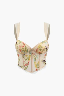 Floral Embroidered Corset Cami Top