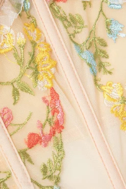 Floral Embroidered Corset Cami Top