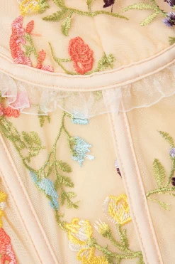 Floral Embroidered Corset Cami Top
