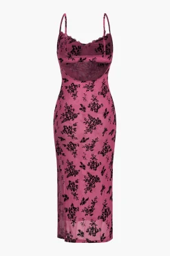 Floral Mesh Backless Cut Out Mini Dress