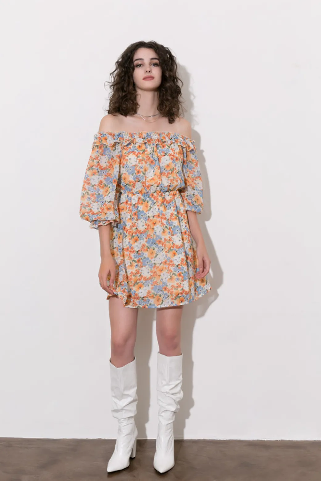 Floral Off The Shoulder Mini Dress