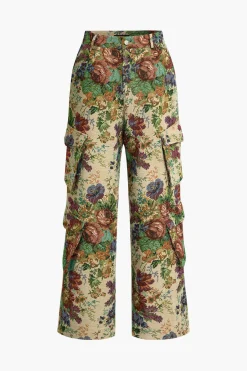 Floral Pattern Pocket Trousers