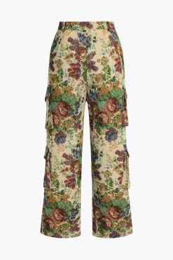 Floral Pattern Pocket Trousers