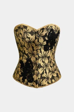 Floral Print Appliques Tube Top