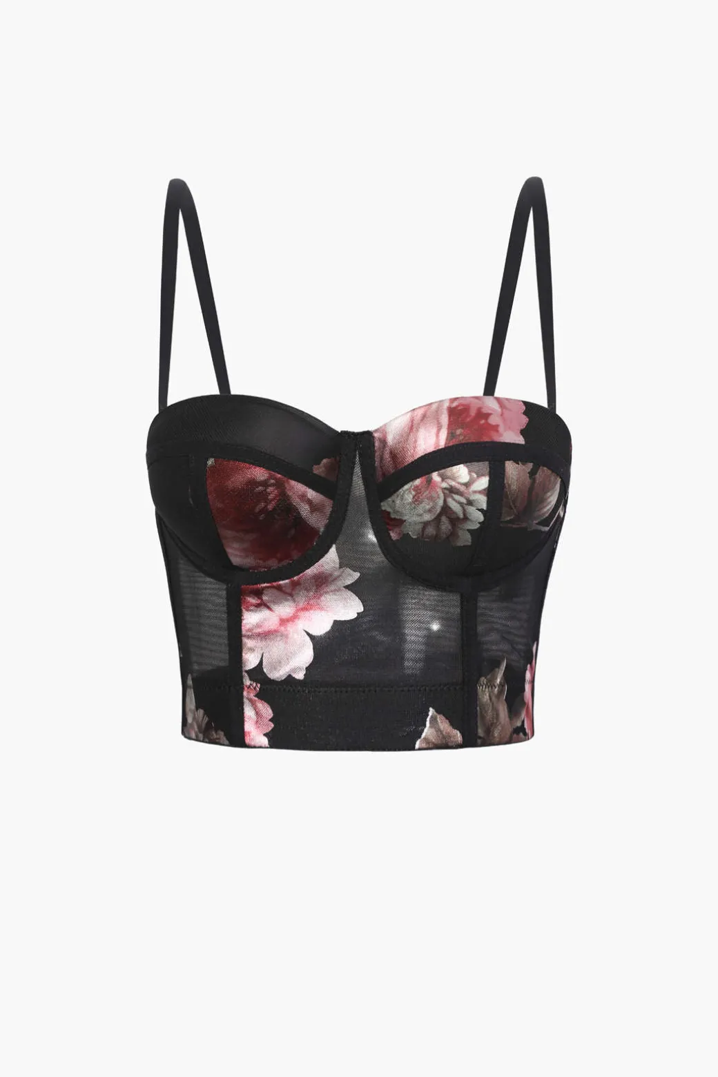 Floral Print Bustier Top