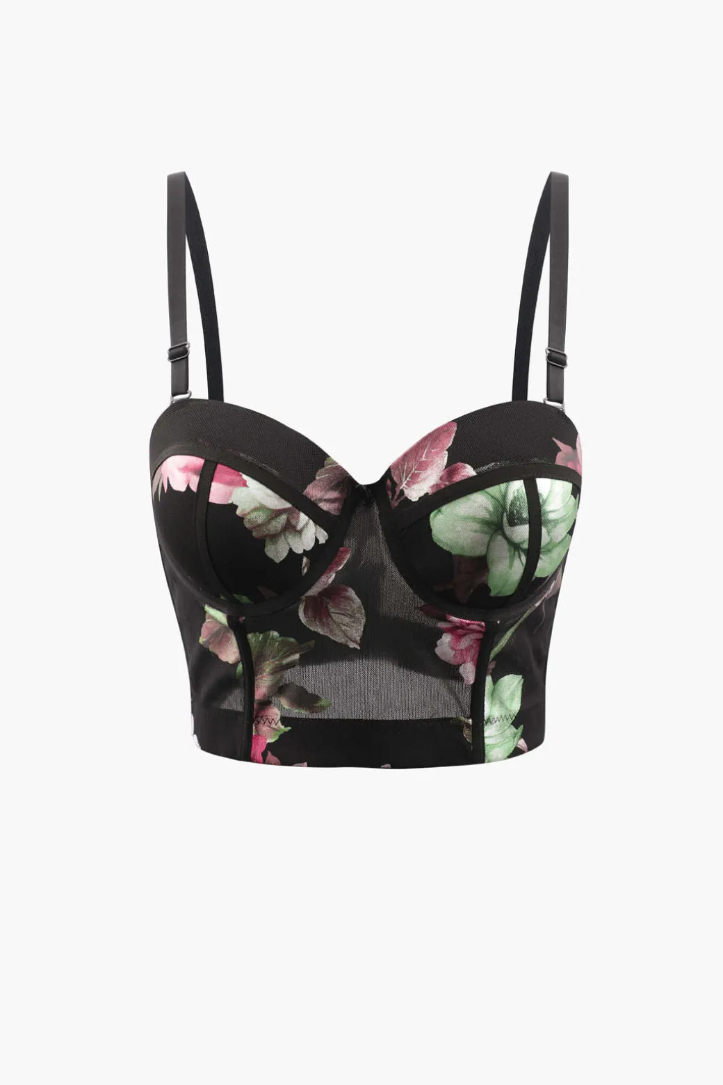 Floral Print Bustier Top