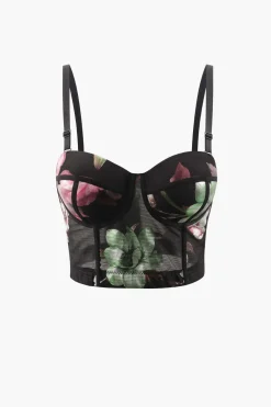 Floral Print Bustier Top