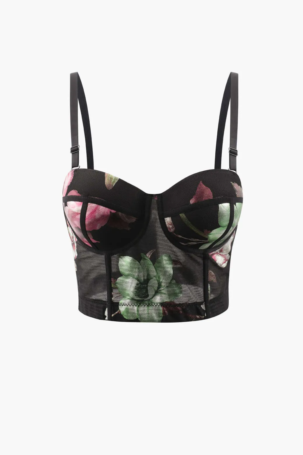 Floral Print Bustier Top